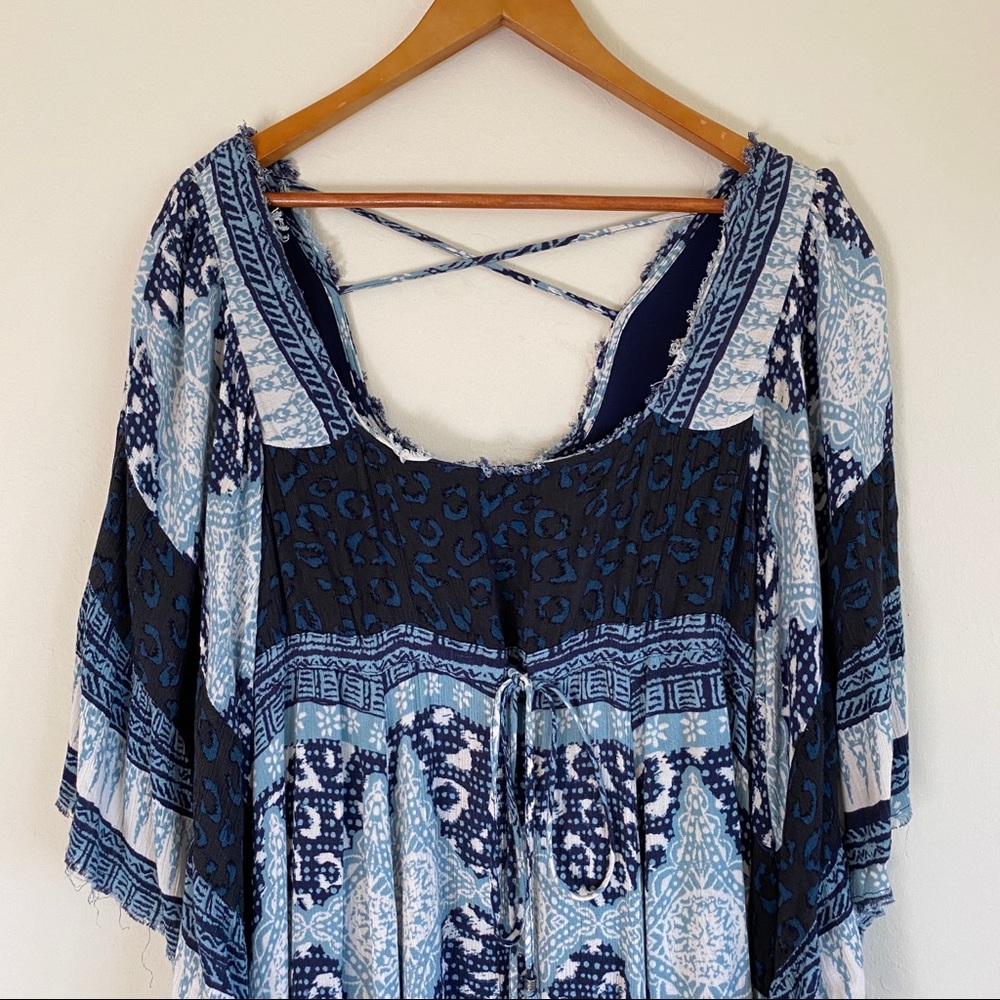 Free People Heart of Gold Dress in Indigo Combo S - Picture 7 of 8